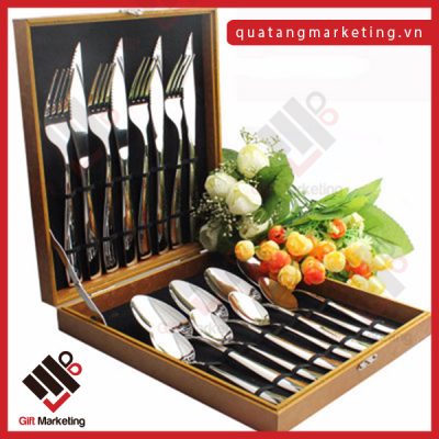 Bộ đồ ăn cao cấp in logo theo yêu cầu