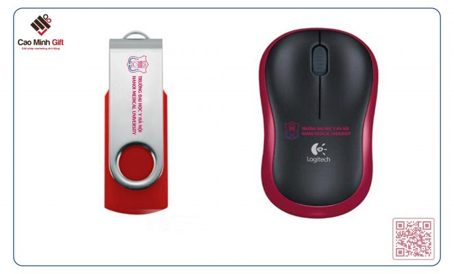 Bộ quà tặng – gift set gồm chuột và usb in logo