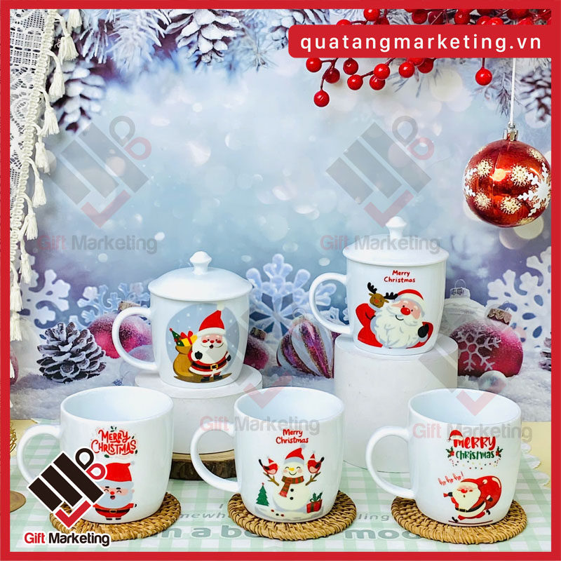 Bộ cốc uống nước in logo theo yêu cầu - Giải pháp quà khuyến mãi giáng sinh lan tỏa yêu thương