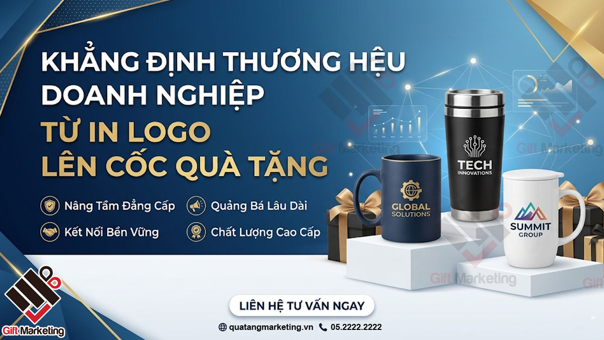 Khẳng định thương hiệu doanh nghiệp từ in logo lên cốc quà tặng