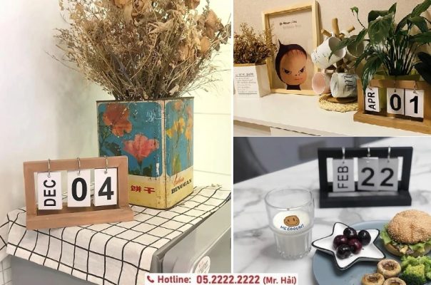 Lịch khung gỗ để bàn kiểu mới
