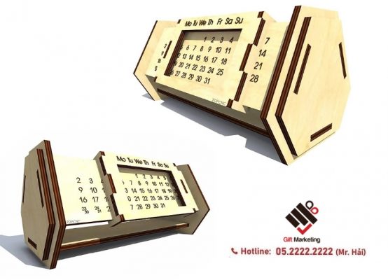 Lịch gỗ để bàn văn phòng mẫu Tết 2024