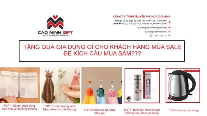 Top 5 quà tặng gia dụng nhỏ xinh mà thiết thực tặng khách hàng mùa sale