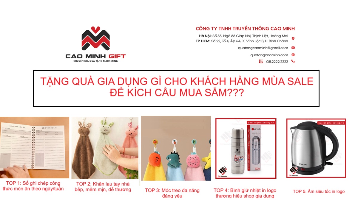 Top 5 quà tặng gia dụng nhỏ xinh mà thiết thực tặng khách hàng mùa sale