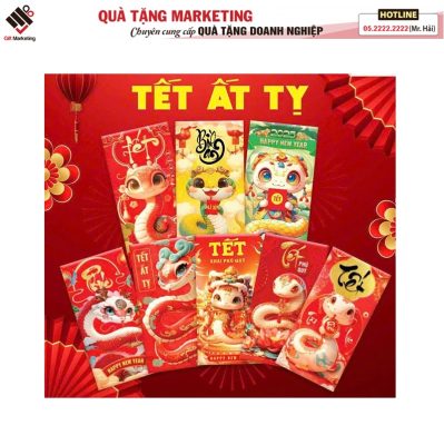 Bao lì xì in logo – quà tặng khuyến mãi ngành bánh kẹo phổ biến dịp Tết