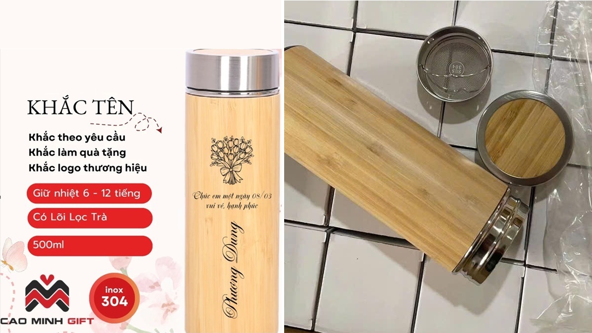 Bình giữ nhiệt vỏ tre: Món quà doanh nghiệp tinh tế, xanh bền và đậm dấu ấn thương hiệu