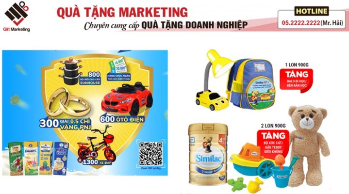 Quà tặng khuyến mãi ngành sữa giúp tăng sức cạnh tranh tại điểm bán