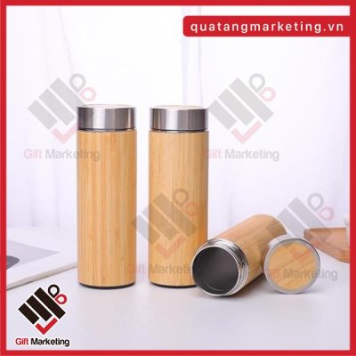 Cao Minh gift - Chuyên cung cấp bình giữ nhiệt bằng tre 450ml số lượng lớn giá tốt, có khắc logo theo yêu cầu làm quà tặng doanh nghiệp