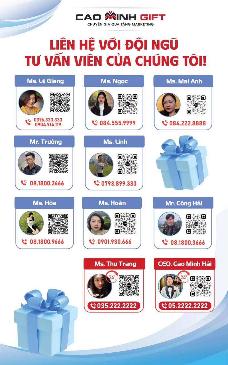 Danh sách những nhân viên sale tâm huyết tại Cao Minh gift