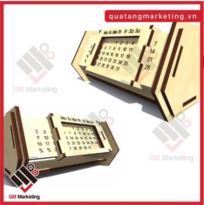Lịch gỗ để bàn in khắc logo theo yêu cầu số lượng lớn giá tốt tại Cao Minh gift