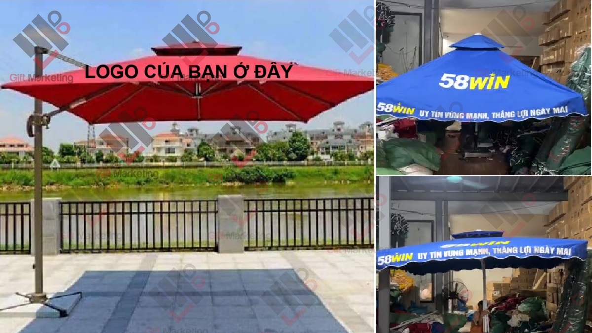 Cao Minh gift - Chuyên cung cấp ô lệch tâm vuông các kích thước in ấn theo yêu cầu để quảng bá thương hiệu cho doanh nghiệp