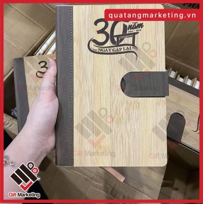 Sổ gỗ khắc logo - Quà tặng gỗ tuyệt vời cho mọi doanh nghiệp ESG