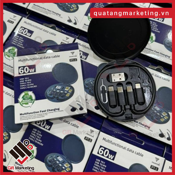 Cao Minh gift - Chuyên cung cấp cáp sạc 3in1 hoặc 5in1 hay 6in1 in logo theo yêu cầu số lượng lớn giá tốt
