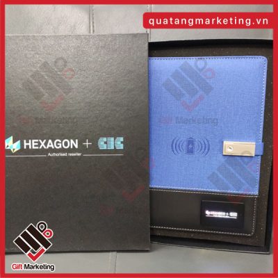 Sổ sạc đa năng in logo Hexagon + CIC