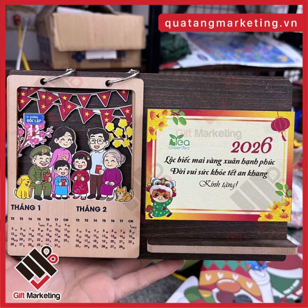 Lịch để bàn 2026 in logo theo yêu cầu số lượng lớn giá tốt - Mời đặt hàng!