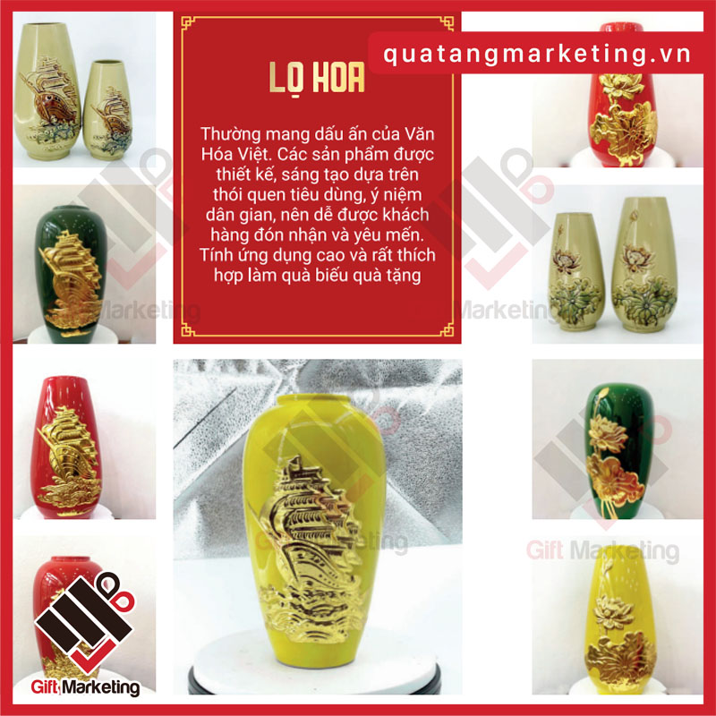 Cao Minh gift - Chuyên cung cấp các loại lọ hoa gốm sứ Bát Tràng chính hãng in ấn theo yêu cầu làm quà tặng doanh nghiệp các sự kiện