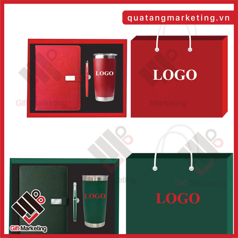 Set quà tặng 20-10 sổ bút cốc giữ nhiệt 3 món