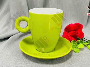 Ly cà phê latte sứ Bát Tràng 330ml – Chuẩn nhận diện cho chuỗi quán cà phê hiện đại