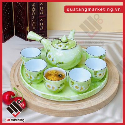Bộ ấm chén vẽ hoa mận – tinh tế & thanh khiết
