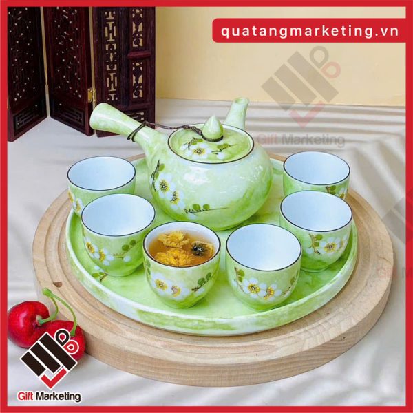 Bộ ấm chén vẽ hoa mận – tinh tế & thanh khiết