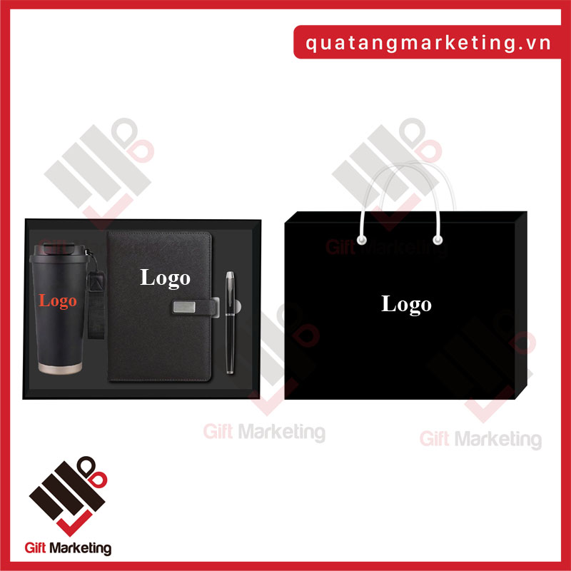 Hộp quà Tết màu đen: thanh lịch, cao cấp, thích hợp cho doanh nghiệp muốn thể hiện sự đẳng cấp và chuyên nghiệp.