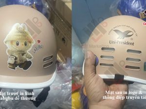 Mũ bảo hiểm quảng cáo – Giải pháp PR thương hiệu bền vững, an toàn và nhân văn