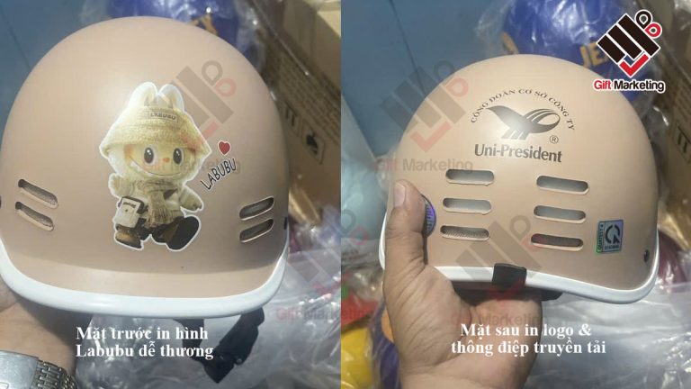 Mũ bảo hiểm quảng cáo – Giải pháp PR thương hiệu bền vững, an toàn và nhân văn