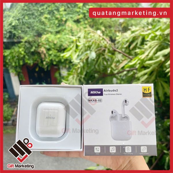 Tai nghe Airbuds2 - Quà tặng công nghệ in logo được đặt nhiều tại Quatangmarketing.vn
