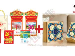 Lịch bloc siêu cực đại kết hợp với hộp quà tết in logo - Một set quà ấn tượng tuyệt vời!