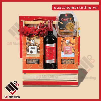 Giỏ quà Tết 1 triệu có hạt dinh dưỡng và khô bò