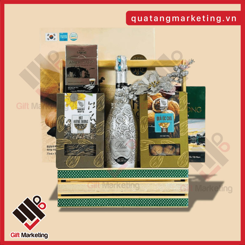 Giỏ quà Tết sắc bạc lấp lánh - Giá 2,1 triệu