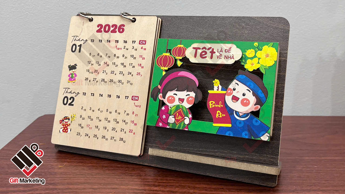 TOP 5 lốc lịch gỗ bán chạy nhất tại Cao Minh gift dịp cận Tết Bính Ngọ