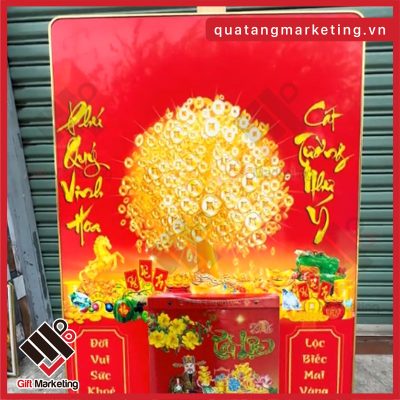 Lịch tráng gương loại đẹp cây tiền tài lộc