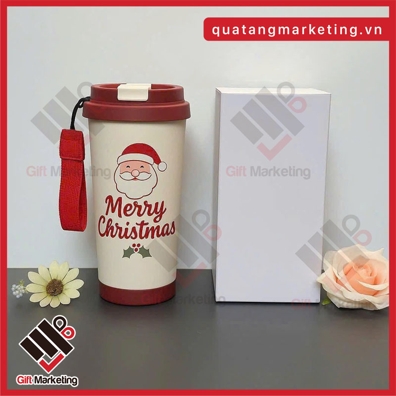 Set quà noel gồm cốc giữ nhiệt kèm hộp in ấn theo yêu cầu - Sẵn hàng số lượng lớn mời doanh nghiệp chốt đơn đặt hàng kèm dịch vụ in logo