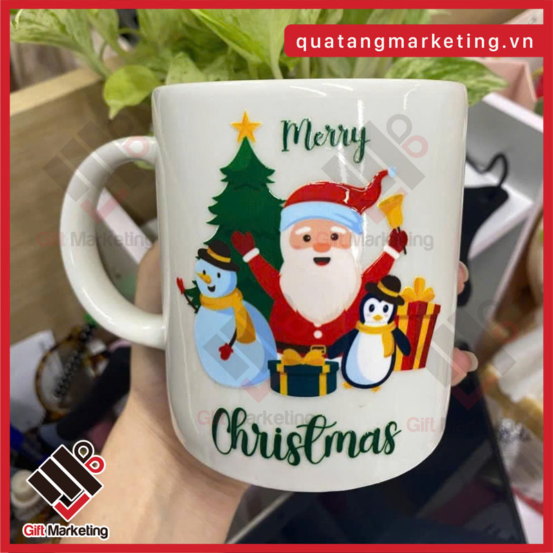 Set quà noel gồm cốc sứ noel kèm hộp xi hoặc hộp carton tùy theo yêu cầu khách