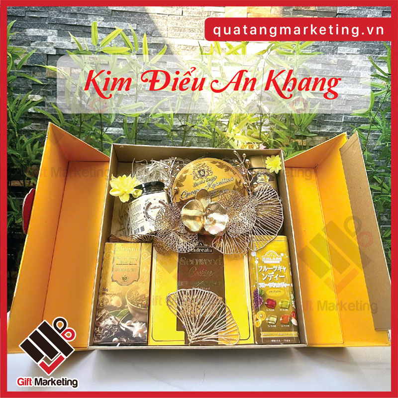 Hộp quà Tết 1 triệu màu vàng Kim Điểu An Khang