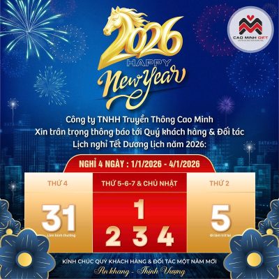 Cao Minh Gift nghỉ Tết dương lịch 4 ngày