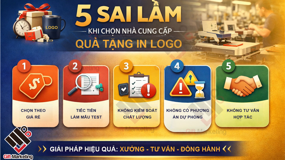 5 sai lầm phổ biến khi doanh nghiệp chọn nhà cung cấp quà tặng in logo