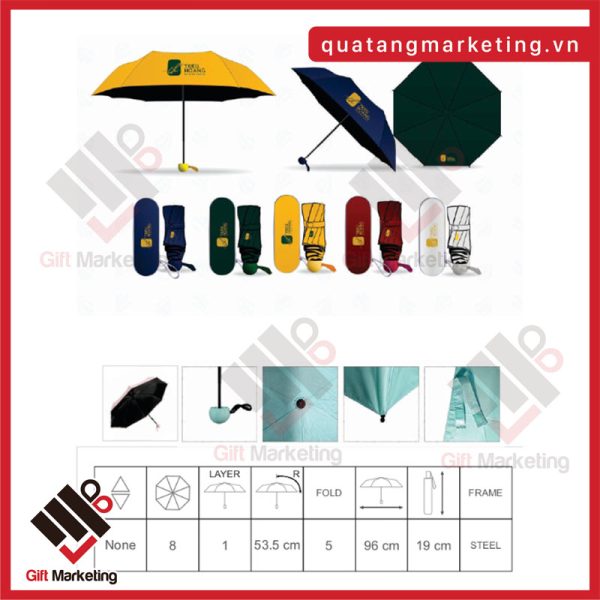 Cao Minh Gift - Chuyên cung cấp ô che mưa gấp gọn 5 khúc chất lượng, số lượng lớn giá tốt