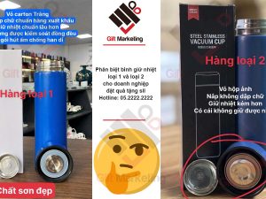 Phân biệt bình giữ nhiệt loại 1 và loại 2 cho doanh nghiệp đặt quà tặng in SLL