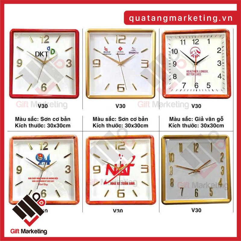 Đồng hồ treo tường quà tặng dáng vuông