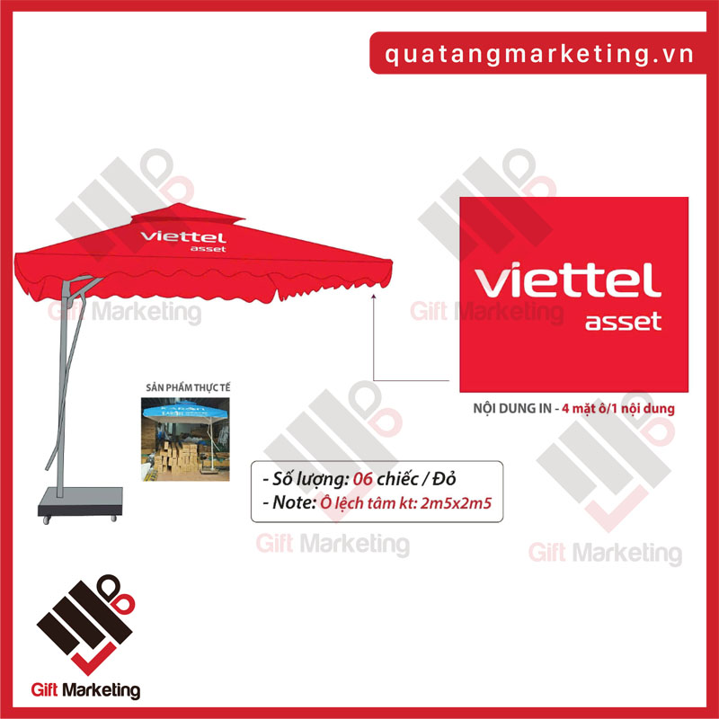 Ô che nắng ngoài trời in logo Viettel