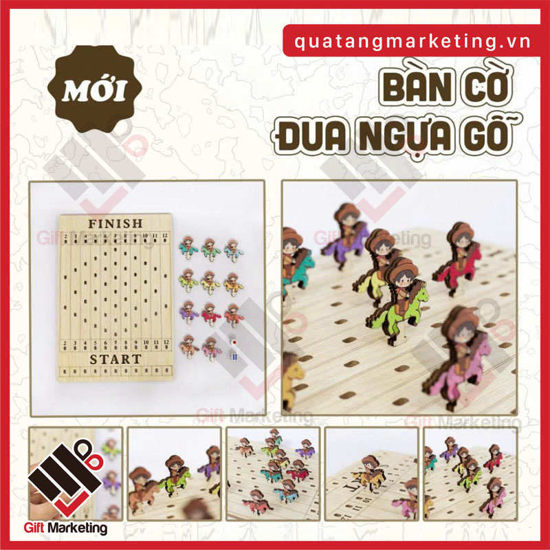 Bàn cờ đua ngựa gỗ là một trong những món quà trung thu doanh nghiệp 2026 mới nhất