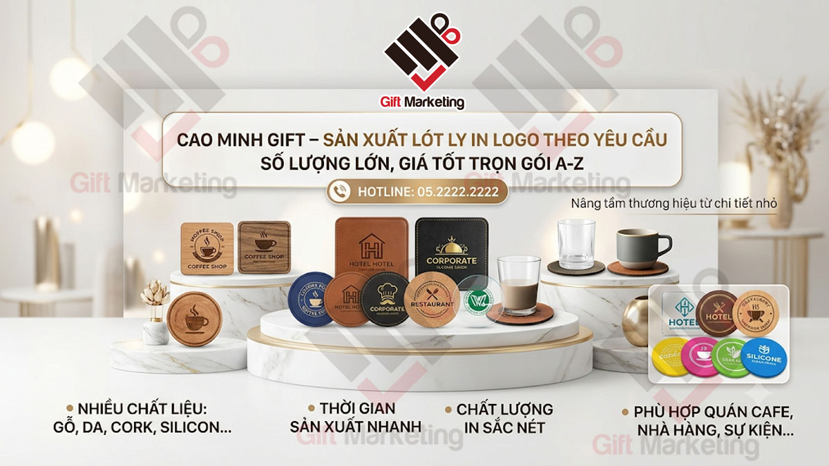 Cao Minh Gift – Sản xuất lót ly in logo theo yêu cầu