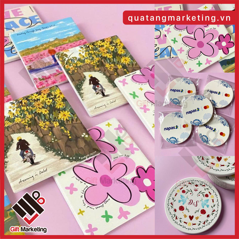 Cao Minh Gift – Sản xuất lót ly gốm in logo, thiết kế riêng cho sự kiện