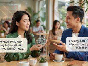 Một chiếc lót ly giúp thương hiệu xuất hiện bao nhiêu lần mỗi ngày?