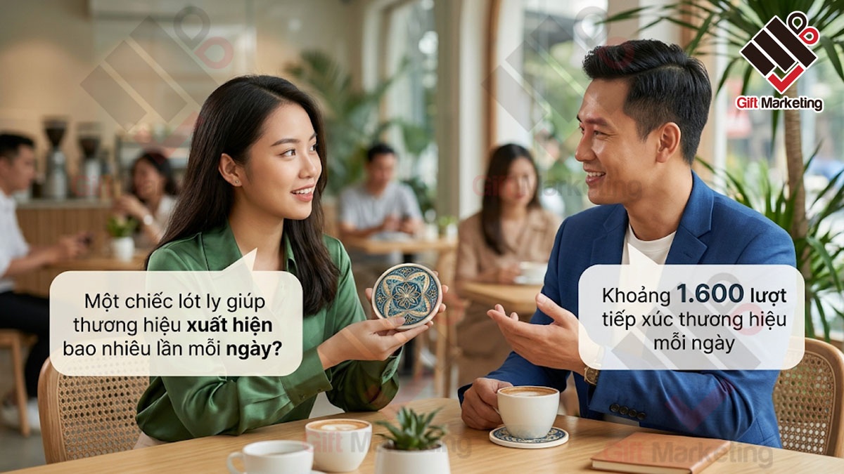 Một chiếc lót ly giúp thương hiệu xuất hiện bao nhiêu lần mỗi ngày?