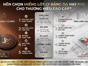 Miếng lót ly bằng da hay PVC là giải pháp được thương hiệu cao cấp lựa chọn?