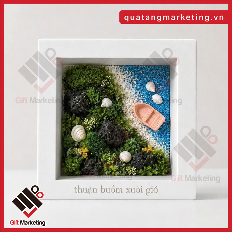 Tranh rêu nghệ thuật Cao Minh Gift - quà tặng để bàn làm việc thuận buồm xuôi gió