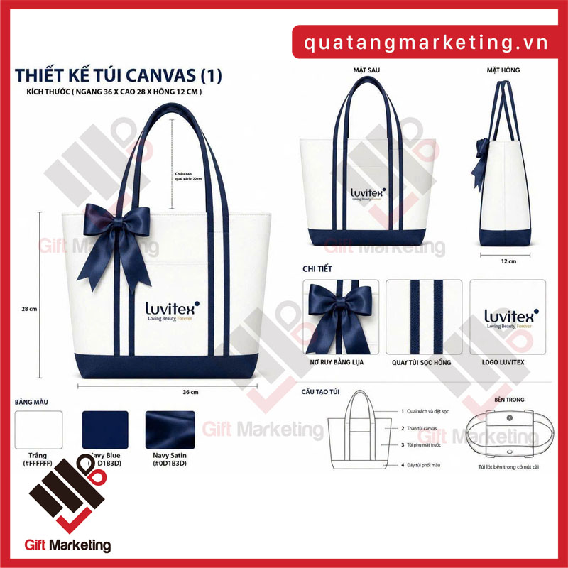 Xây dựng thương hiệu với mẫu túi canvas dáng mới từ Cao Minh Gift